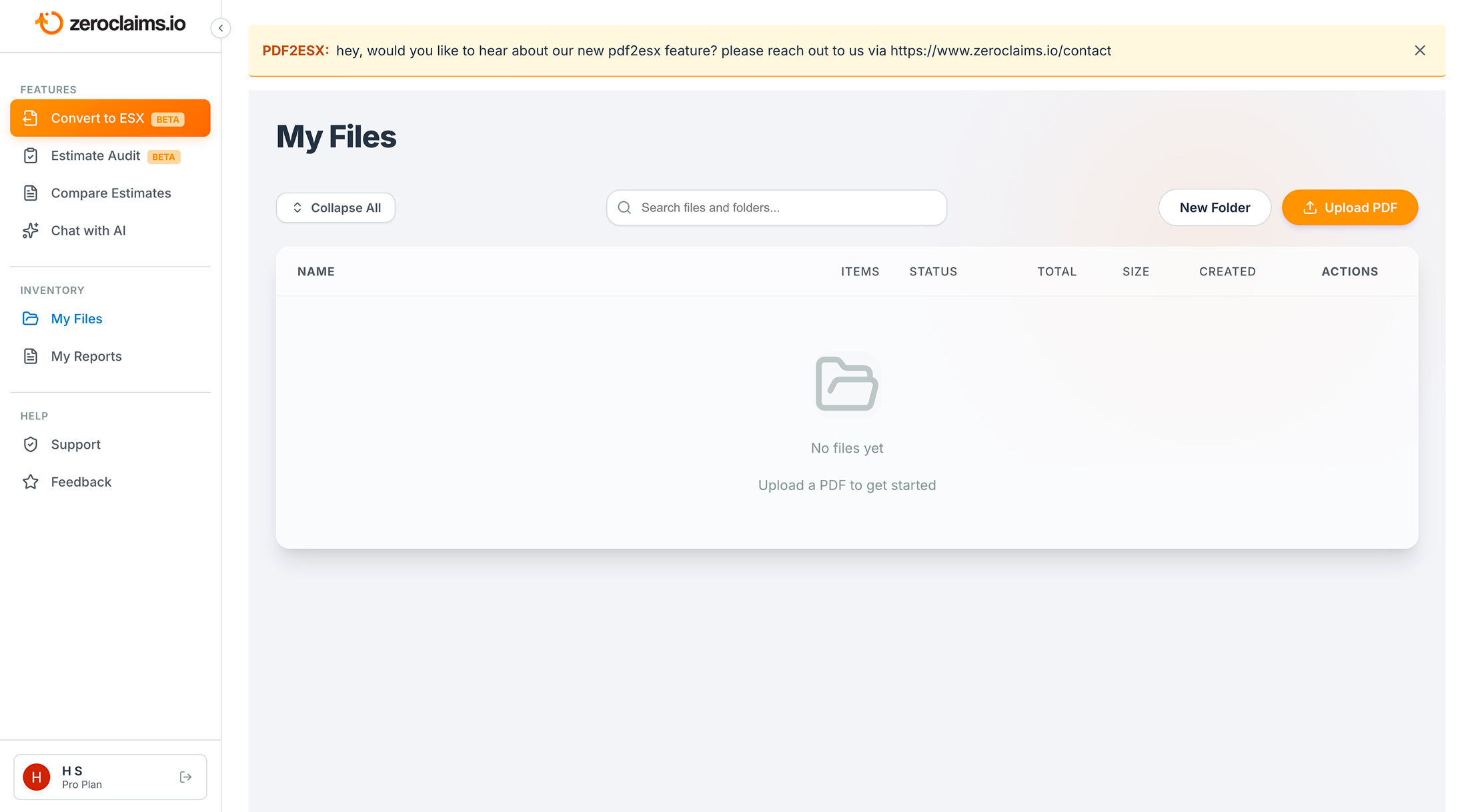 Zeroclaims dashboard